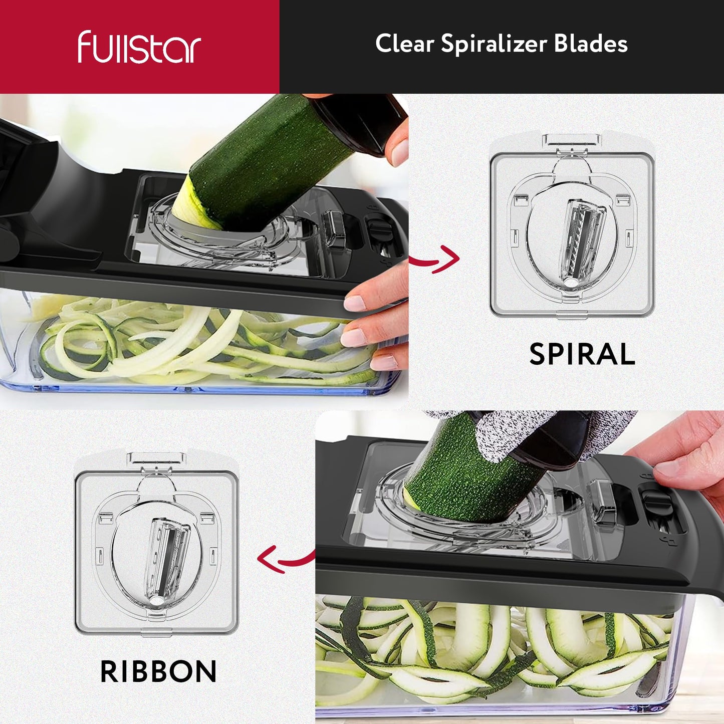 Fullstar Vegetable Chopper and Spiralizer - Food Chopper with Container, Fruit Slicer, Kitchen Gadgets & Accessories, Home Essentials (All in 1, Stainless Steel)