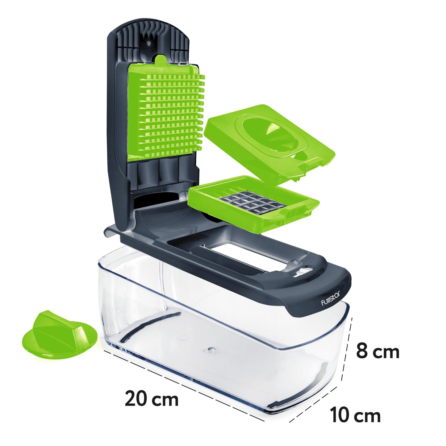 Fullstar Vegetable Chopper and Spiralizer - Food Chopper with Container, Fruit Slicer, Kitchen Gadgets & Accessories, Home Essentials (All in 1, Stainless Steel)